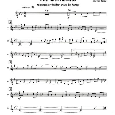 The Gathering (Download) Latin jazz printed sheet music www.3-2music.com composer and arranger Dave Samuels big band 4-4-5 instrumentation