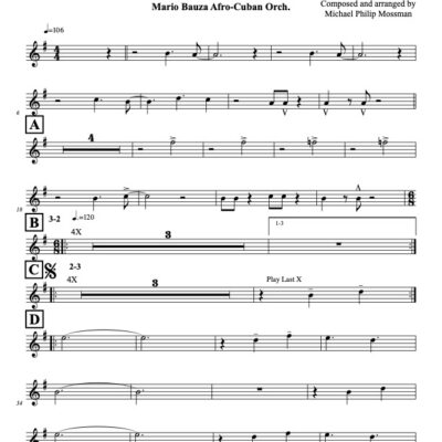 Canto Lucumi Latin jazz printed sheet music www.3-2music.com composer and arranger Michael Mossman big band (4-4-5) instrumentation  