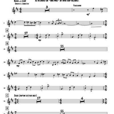 Cherry Blossom Latin jazz printed sheet music www.3-2music.com composer and arranger Dave Samuels big band 4-4-5 instrumentation