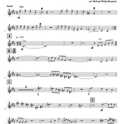 Sketch Latin jazz printed sheet music www.3-2music.com composer and arranger Joe Gallardo big band 4-4-5 instrumentation 6/8 rhythm