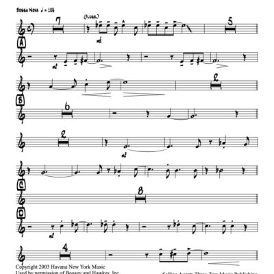 Song For Maura V.1 Latin jazz printed sheet music www.3-2music.com composer Paquito D'Rivera big band 4-4-5 instrumentation