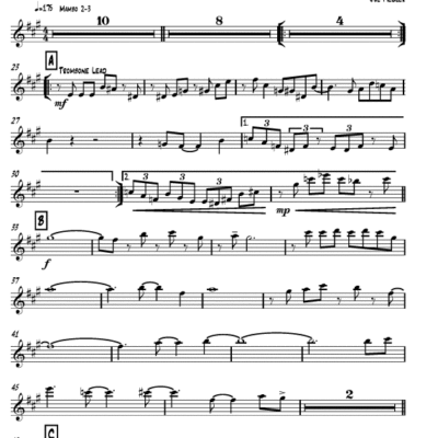 The Crab (Download) Latin jazz printed sheet music www.3-2music.com composer and arranger Joe Fiedler big band 4-4-5 instrumentation