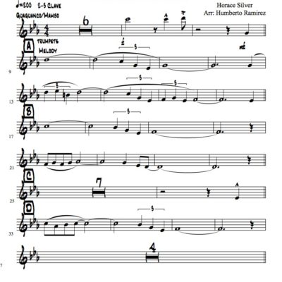 Nica's Dream V.3 (Download) Latin jazz printed sheet music www.3-2music.com composer and arranger Horace Silver big band 4-4-5 instrumentation