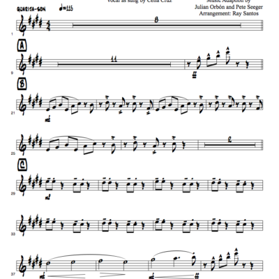 Guantanamera (Download) Latin jazz printed sheet music www.3-2music.com composer and arranger Pete Seeger big band 4-4-5 instrumentation