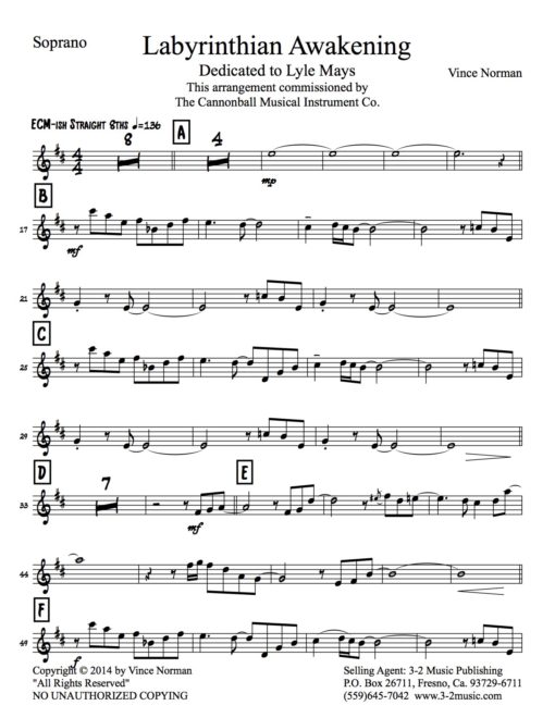Labyrinthian Awakening V.2 (Download) Latin jazz printed sheet music www.3-2music.com composer and arranger Vince Norman big band 4-4-5