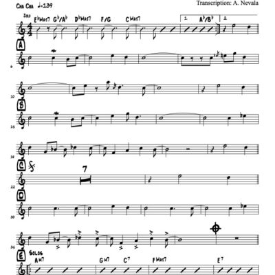 Blues For COS flute (Download) Latin jazz sheet music www.3-2music.com composer Hilton Ruiz instrumentation tenor trumpet trombone rhythm (4)