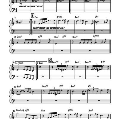 Sin Mi piano (Download) Latin jazz big band printed sheet music www.3-2music.com composer and arranger Eugene Marlow big band 4-4-5 instrumentation