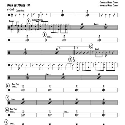 2-3 Son drum set (Download) Latin jazz printed sheet music www.3-2music.com composer and arranger Manny Cepeda little big band instrumentation