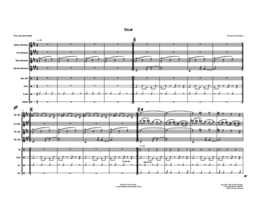 Ciclos score (Download) Latin jazz printed sheet music www.3-2music.com composer and arranger Enrique Fernandez combo (quartet)