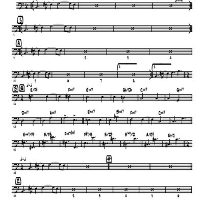 Afro Green bass (Download) Latin jazz printed sheet music www.3-2music.com composer and arranger Dave Samuels big band 4-4-5 instrumentation