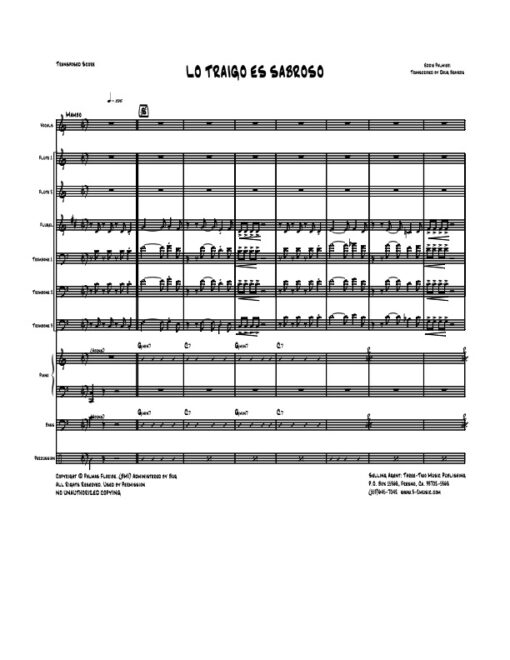 Lo Que Traigo Es Sabroso score (Download) Salsa printed sheet music composer and arranger Eddie Palmieri little big band instrumentation
