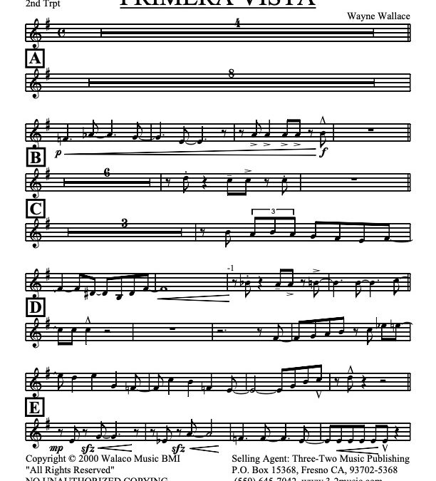 Primera Vista V.1  – Trumpet 2 (Download)