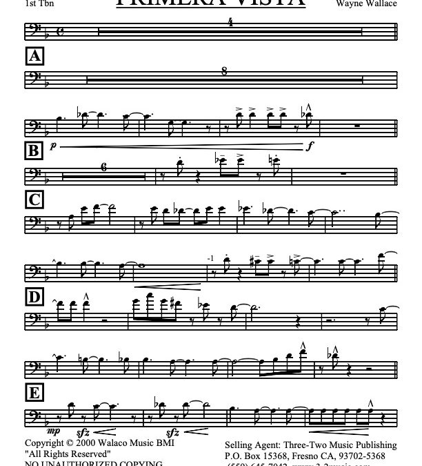 Primera Vista V.1  – Trombone 1 (Download)