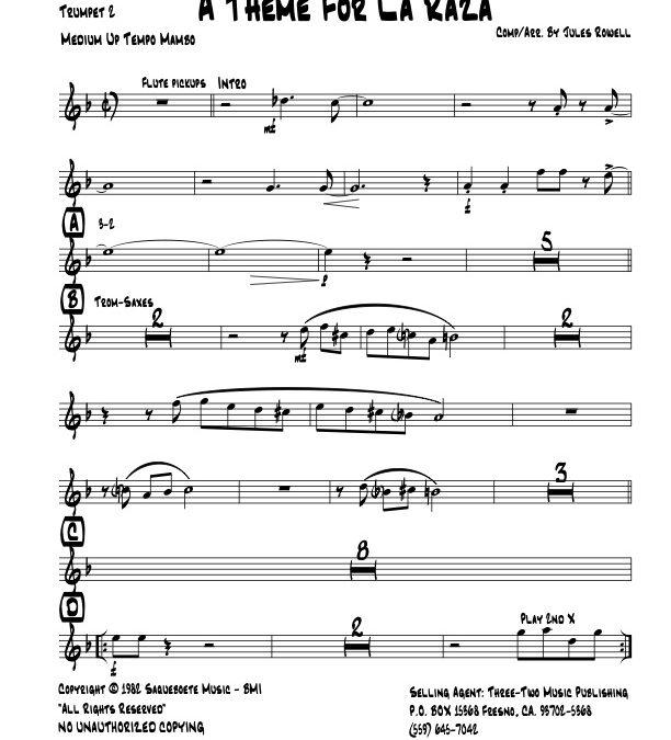 A Theme For La Raza – Trumpet 2 (Download)