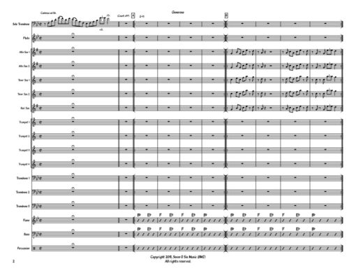 Generoso score (Download) Latin jazz printed sheet music www.3-2music.com composer and arranger Rick Faulkner big band 4-4-5 instrumentation