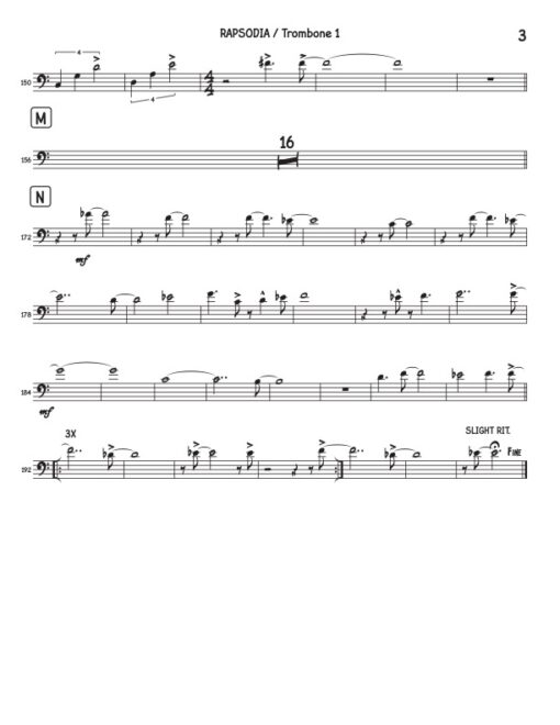 Rapsodia trombone 1 (Download) Latin jazz printed sheet music www.3-2music.com composer and arranger Manual Valera big band 4-4-5 instrumentation