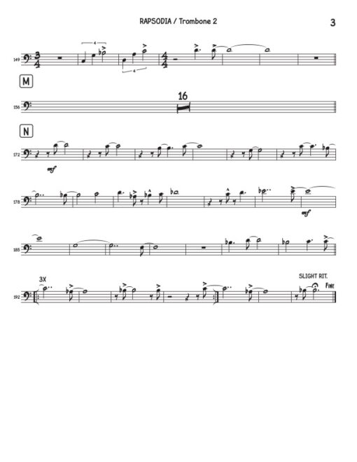 Rapsodia trombone 2 (Download) Latin jazz printed sheet music www.3-2music.com composer and arranger Manual Valera big band 4-4-5 instrumentation