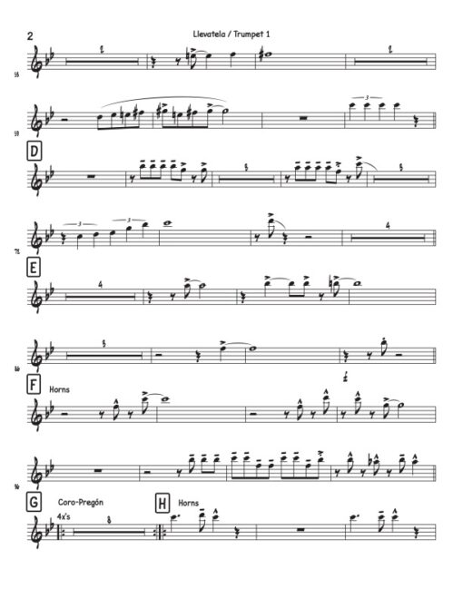 Llevatela (Download) Latin jazz sheet music www.3-2music.com composer and arranger Armando Manzanero combo (nonet) instrumentation