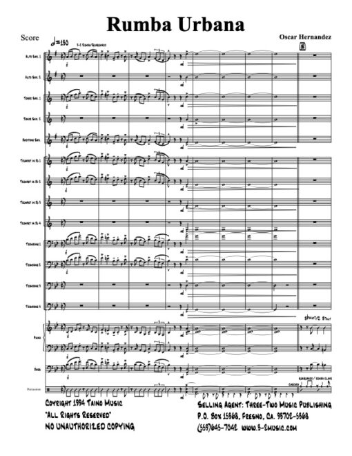 Now What? score (Download) Latin jazz sheet music www.3-2music.com composer and arranger Chris Washburne combo (septet) instrumentation