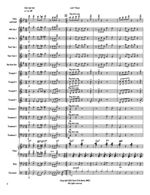 Lost and Found score (Download) Latin jazz printed sheet music composer and arranger Rick Faulkner big band 4-4-5 instrumentation