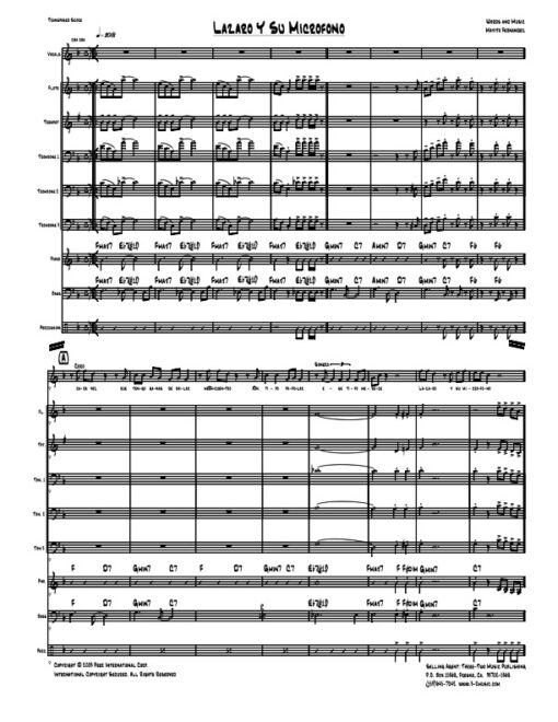 Como Vai score (Download) Latin jazz printed sheet music www.3-2music.com composer and arranger Wayne Wallace big band (4-4-5) instrumentation